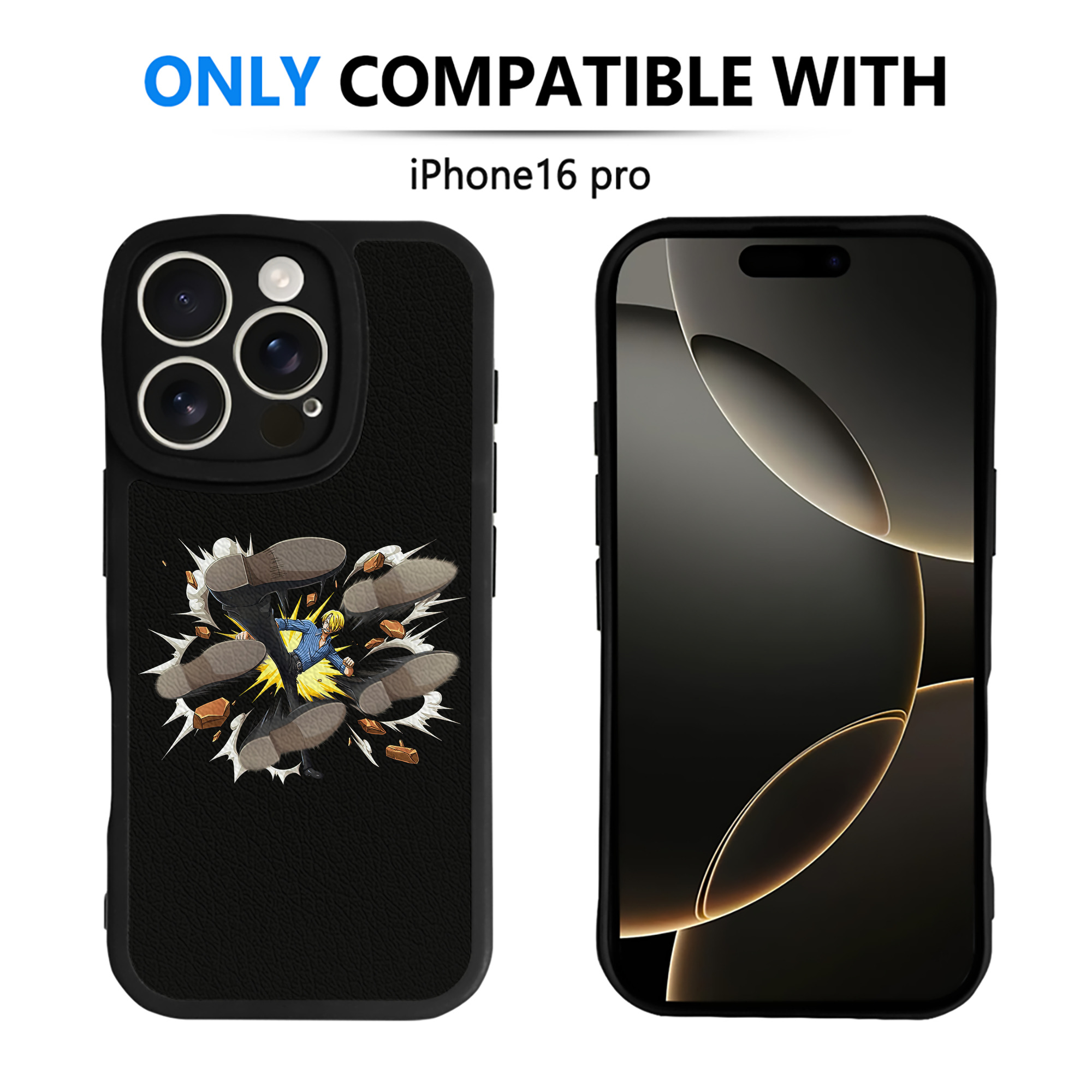 （画像用） ワンピース サンジ ONE PIECE Sanji 【iPhone 16シリーズ対応】シリコンスマホケース（レザー調） 材質：シリコン